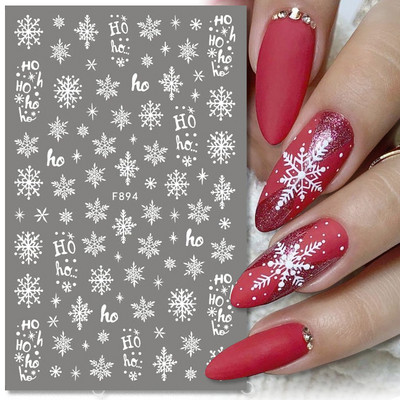 Χριστουγεννιάτικο αυτοκόλλητο 3D Nail Art Snowflakes Άγιος Βασίλης Αυτοκόλλητο Slider Πολύχρωμα αυτοκόλλητα νυχιών Διακόσμηση μανικιούρ DIY
