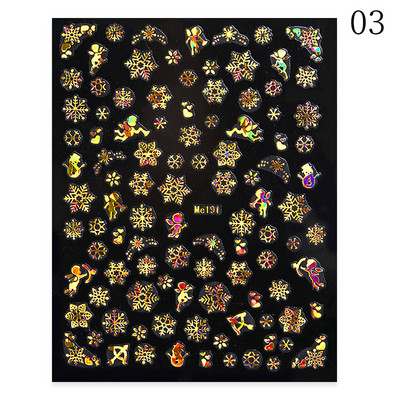 Χριστουγεννιάτικο αυτοκόλλητο 3D Nail Art Snowflakes Άγιος Βασίλης Αυτοκόλλητο Slider Πολύχρωμα αυτοκόλλητα νυχιών Διακόσμηση μανικιούρ DIY