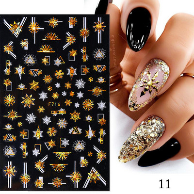 Χριστουγεννιάτικο αυτοκόλλητο 3D Nail Art Snowflakes Άγιος Βασίλης Αυτοκόλλητο Slider Πολύχρωμα αυτοκόλλητα νυχιών Διακόσμηση μανικιούρ DIY