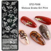 Ruudukujuline maniküüri trükivorm Creative Solid Polish Printing Lilled Nail Art tempel Mini küünte stantsimisplaat naistele