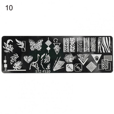 Ruudukujuline maniküüri trükivorm Creative Solid Polish Printing Lilled Nail Art tempel Mini küünte stantsimisplaat naistele