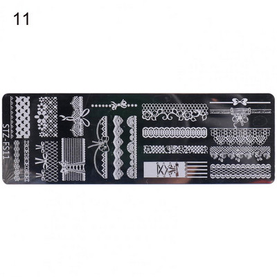 Ruudukujuline maniküüri trükivorm Creative Solid Polish Printing Lilled Nail Art tempel Mini küünte stantsimisplaat naistele