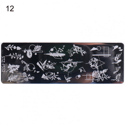 Ruudukujuline maniküüri trükivorm Creative Solid Polish Printing Lilled Nail Art tempel Mini küünte stantsimisplaat naistele