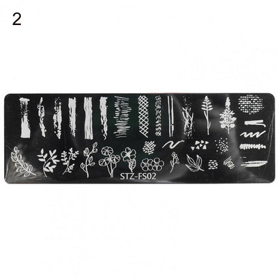 Ruudukujuline maniküüri trükivorm Creative Solid Polish Printing Lilled Nail Art tempel Mini küünte stantsimisplaat naistele