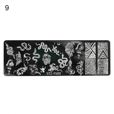 Ruudukujuline maniküüri trükivorm Creative Solid Polish Printing Lilled Nail Art tempel Mini küünte stantsimisplaat naistele