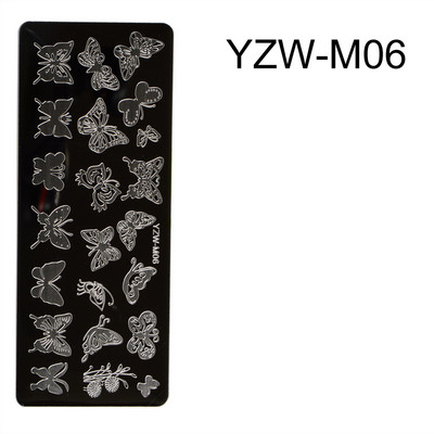 DIY Nail Art Ορθογώνια Έκδοση Εκτύπωσης Leaf Flower Character Pattern Βερνίκι νυχιών Πρότυπο πλάκας από ανοξείδωτο χάλυβα Εργαλεία νυχιών