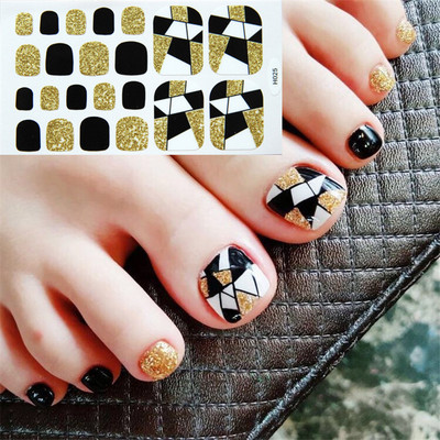 1 foaie de autocolant pentru unghii pentru degetele de la picioare Adeziv pentru arta unghiilor de la picior Sfaturi pentru poloneză cu paiete cu sclipici franceze Benzi pentru unghii Autocolante ușoare pentru unghii
