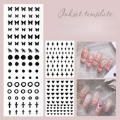Nail Art Spray mall Love Heart Star Dekoratsioon Isekleepuv Airbrush Nail Art Mall Väljalõike kleebised Küünetarbed