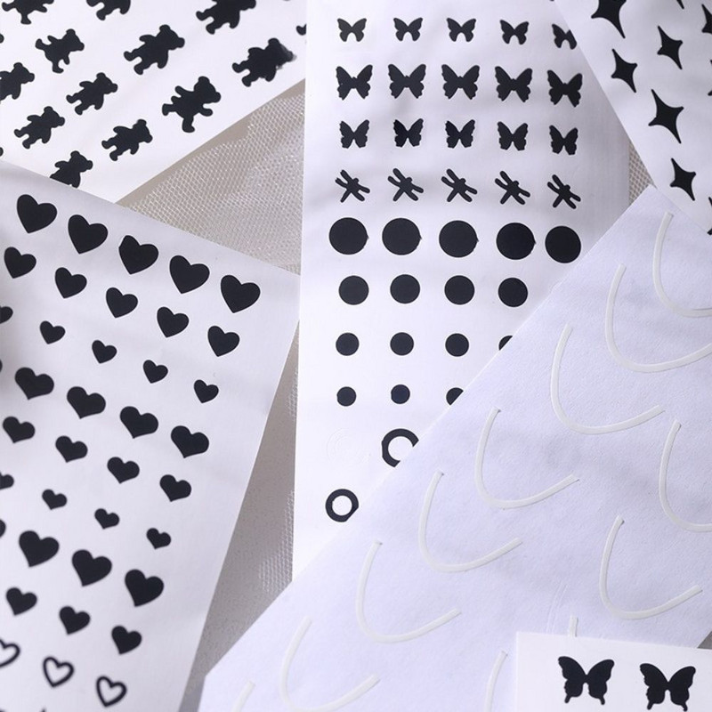 Nail Art spray sablon Love Heart Star Dekoráció Öntapadó Airbrush Körömdíszítő sablon Kivágott matricák Köröm kellékek