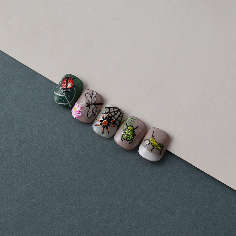 TS-167 putukad Dragonfly 5D küünekleebised, pehmed reljeefsed liugurid naiste küünte kaunistamiseks