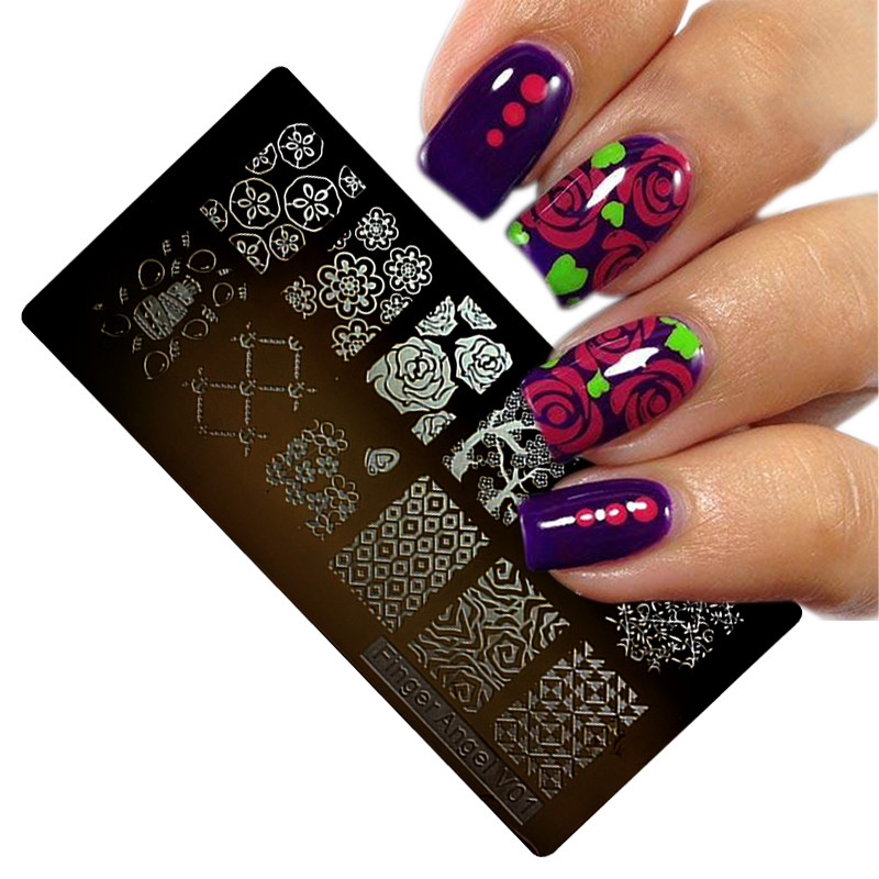 1 tk ristkülik 6*12 cm küünte stantsimisplaadid Konad tembeldavad küünte kunsti maniküüri mallid küünte templiplaadid