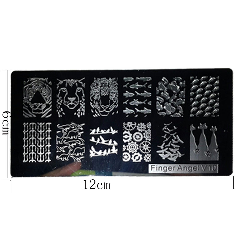 1 tk ristkülik 6*12 cm küünte stantsimisplaadid Konad tembeldavad küünte kunsti maniküüri mallid küünte templiplaadid