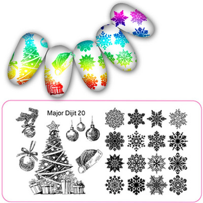 Halloween Series Ploča za utiskivanje noktiju Slika lubanje Proslava Pravokutnik Predložak pečata za manikuru Ploča za slikanje noktiju