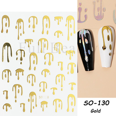 Τρισδιάστατα αυτοκόλλητα αποκριάτικων νυχιών Sugar Skull Sliders For Nails Σχέδιο Anime Joker Blood Scars Lips Decals Decal Manicure Decor GLCS-052