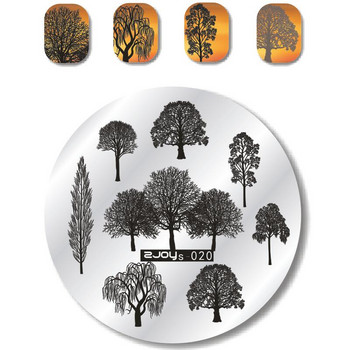 Nail Art Stamp Stamping Plates Nail Template Set Cute Animal Flower 5,5cm Στρογγυλό Πρότυπο Μανικιούρ Σφράγισης Νυχιών Εικόνα Pla