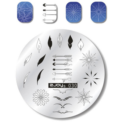 Nail Art Stamp Stamping Plates Nail Template Set Cute Animal Flower 5,5cm Στρογγυλό Πρότυπο Μανικιούρ Σφράγισης Νυχιών Εικόνα Pla