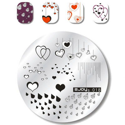 Nail Art Stamp Stamping Plates Nail Template Set Cute Animal Flower 5,5cm Στρογγυλό Πρότυπο Μανικιούρ Σφράγισης Νυχιών Εικόνα Pla