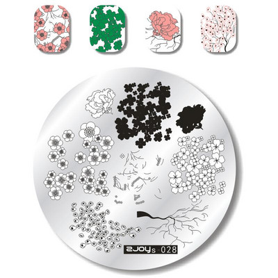Nail Art Stamp Stamping Plates Nail Template Set Cute Animal Flower 5,5cm Στρογγυλό Πρότυπο Μανικιούρ Σφράγισης Νυχιών Εικόνα Pla