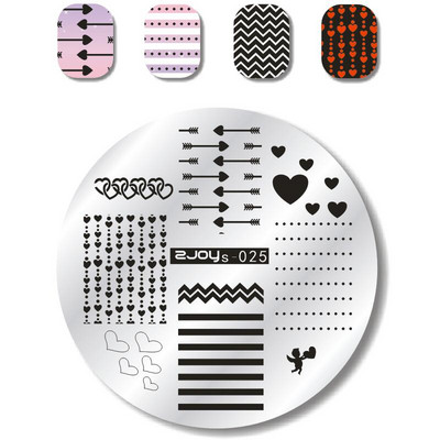 Nail Art Stamp Stamping Plates Nail Template Set Cute Animal Flower 5,5cm Στρογγυλό Πρότυπο Μανικιούρ Σφράγισης Νυχιών Εικόνα Pla
