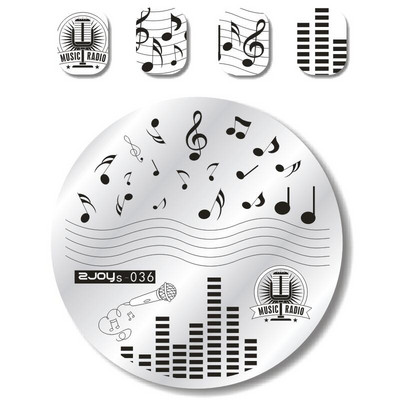 Nail Art Stamp Stamping Plates Nail Template Set Cute Animal Flower 5,5cm Στρογγυλό Πρότυπο Μανικιούρ Σφράγισης Νυχιών Εικόνα Pla