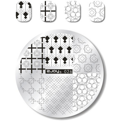 Nail Art Stamp Stamping Plates Nail Template Set Cute Animal Flower 5,5cm Στρογγυλό Πρότυπο Μανικιούρ Σφράγισης Νυχιών Εικόνα Pla