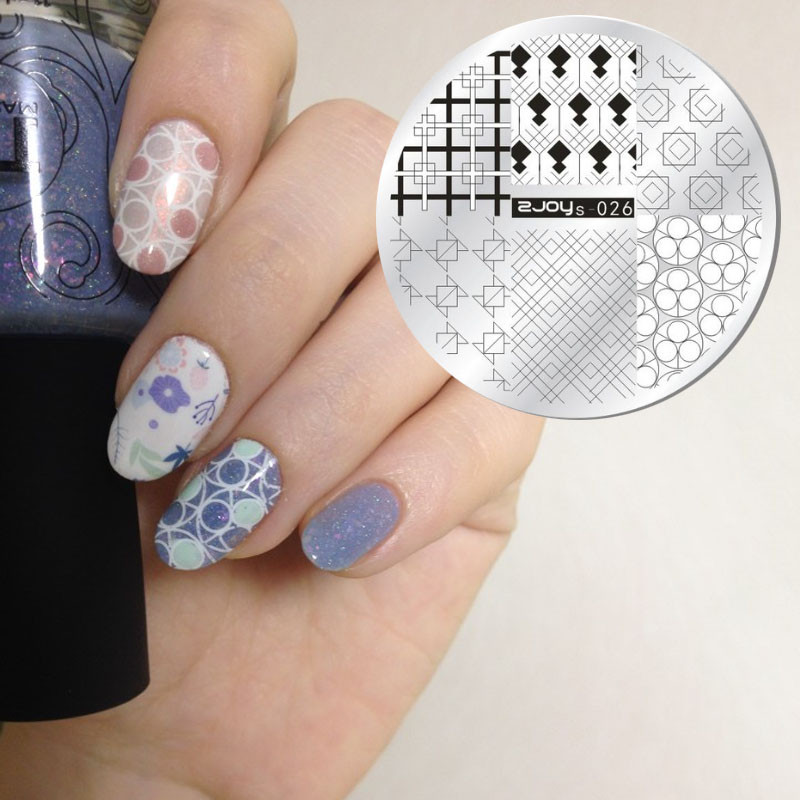 Nail Art Stamp Stamping Plates Nail Template Set Cute Animal Flower 5,5cm Στρογγυλό Πρότυπο Μανικιούρ Σφράγισης Νυχιών Εικόνα Pla