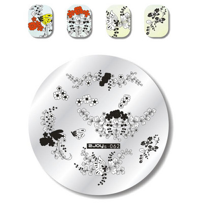 Ümmargune 5,5 cm küünekunsti templite tempelplaadid mallikomplekt Armas loom lilleline roosi pits kujutisega maniküüri taldrik