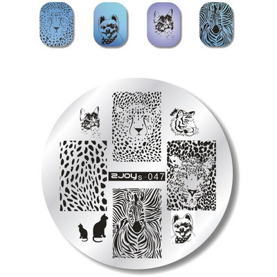 Ümmargune 5,5 cm küünekunsti templite tempelplaadid mallikomplekt Armas loom lilleline roosi pits kujutisega maniküüri taldrik