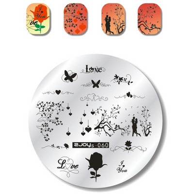 Ümmargune 5,5 cm küünekunsti templite tempelplaadid mallikomplekt Armas loom lilleline roosi pits kujutisega maniküüri taldrik