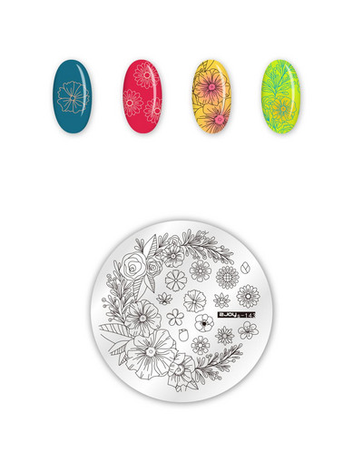 Kerek DIY virág csipke vonalminták acél sablonok körömbélyegző körömdíszítő képlemez manikűr körömdíszítő bélyegsablon