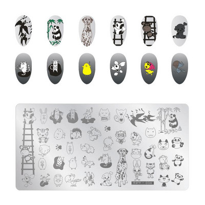 6,5 * 12,5 cm küünte stantsimisplaadid iamond pits lilled loomamustriga küünte kunsti templite templite šabloonid pildiplaadi šabloonid