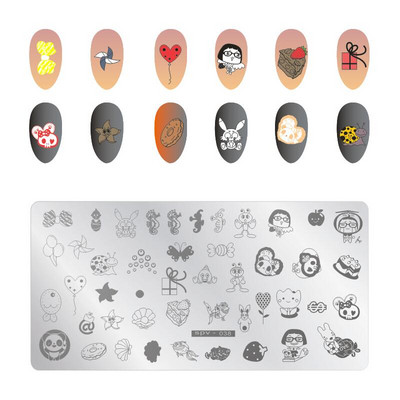 6,5 * 12,5 cm küünte stantsimisplaadid iamond pits lilled loomamustriga küünte kunsti templite templite šabloonid pildiplaadi šabloonid
