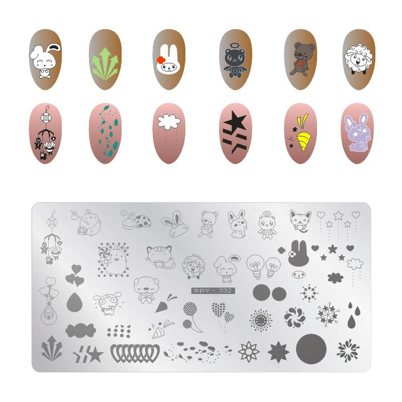 6,5*12,5 см плочи за щамповане на нокти iamond Lace Flower Animal Pattern Nail Art Stamp Stamping Template Image Plate Stencils