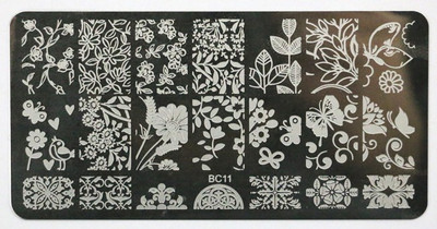 Visas lapas Meža raksts Dzīvnieku koki Nail Art Zīmoga veidnes attēla plāksne 6*12CM