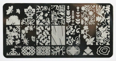 Visas lapas Meža raksts Dzīvnieku koki Nail Art Zīmoga veidnes attēla plāksne 6*12CM