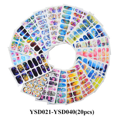 Χονδρική σετ αυτοκόλλητων νυχιών Χαλκομανίες νερού Κοσμήματα λουλουδιών Κολιέ Peacock Owl Slider Nails Love Σετ μανικιούρ