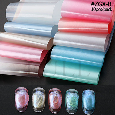 10 tk Chrome Holograafilised Naelad Fooliumid Kleebised Metallist Peegel Laser Disain Transfer Liugurid Maniküür Tähistaevas Paberkleebised #DXH04