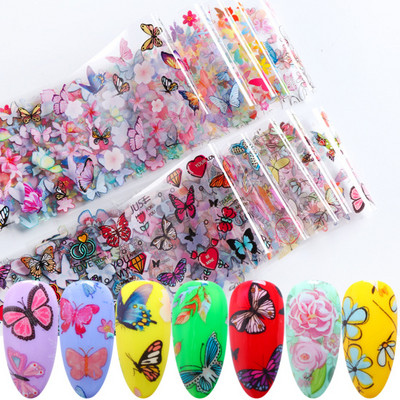 10 tk Chrome Holograafilised Naelad Fooliumid Kleebised Metallist Peegel Laser Disain Transfer Liugurid Maniküür Tähistaevas Paberkleebised #DXH04