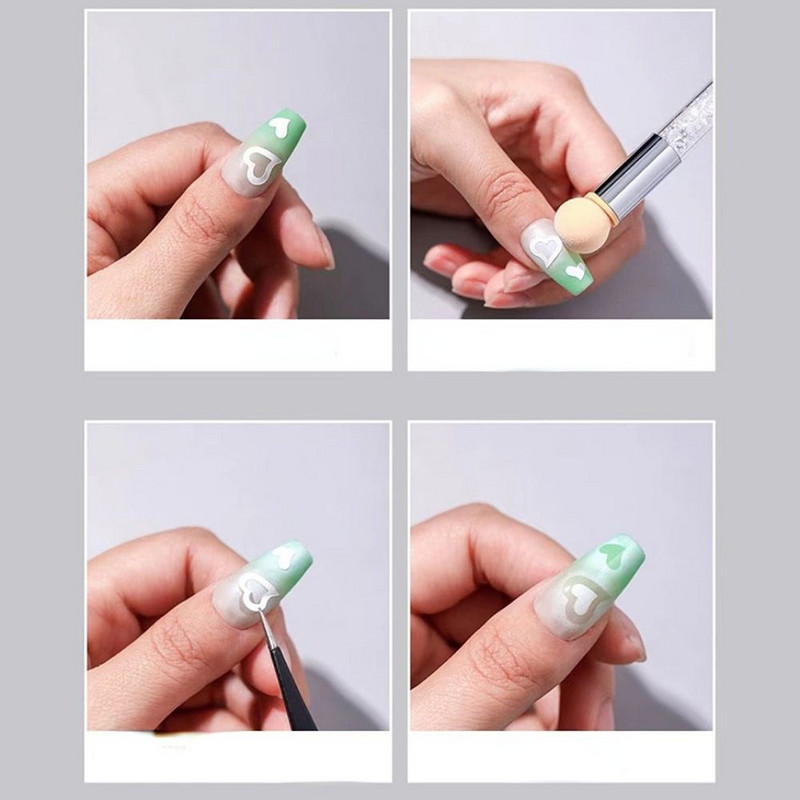 Νέο κούφιο πρότυπο ζωγραφικής με σπρέι με αυτοκόλλητο νυχιών με αποκοπή αστέρι πεταλούδα παπιγιόν με αυτοκόλλητα με κόλλα πλάτης συρόμενο καλούπι στένσιλ