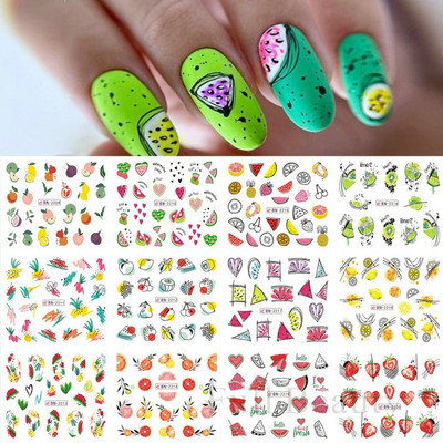 12 tk geomeetrilised küünte liugurid vesikleebiste komplekt loomad hirved akvarell tint DIY maniküüri disain küünekleebised foolium CHBN1129-1140