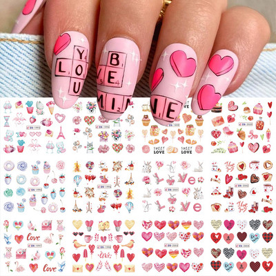 12 tk geomeetrilised küünte liugurid vesikleebiste komplekt loomad hirved akvarell tint DIY maniküüri disain küünekleebised foolium CHBN1129-1140