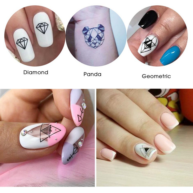 12 tk geomeetrilised küünte liugurid vesikleebiste komplekt loomad hirved akvarell tint DIY maniküüri disain küünekleebised foolium CHBN1129-1140