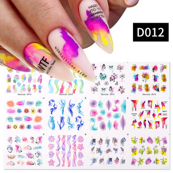 Harunouta 12 бр. Черна змия Стикери за нокти Wave Line Transfer Sliders Decoration Abstract Image Nail Art Designs Water Decals