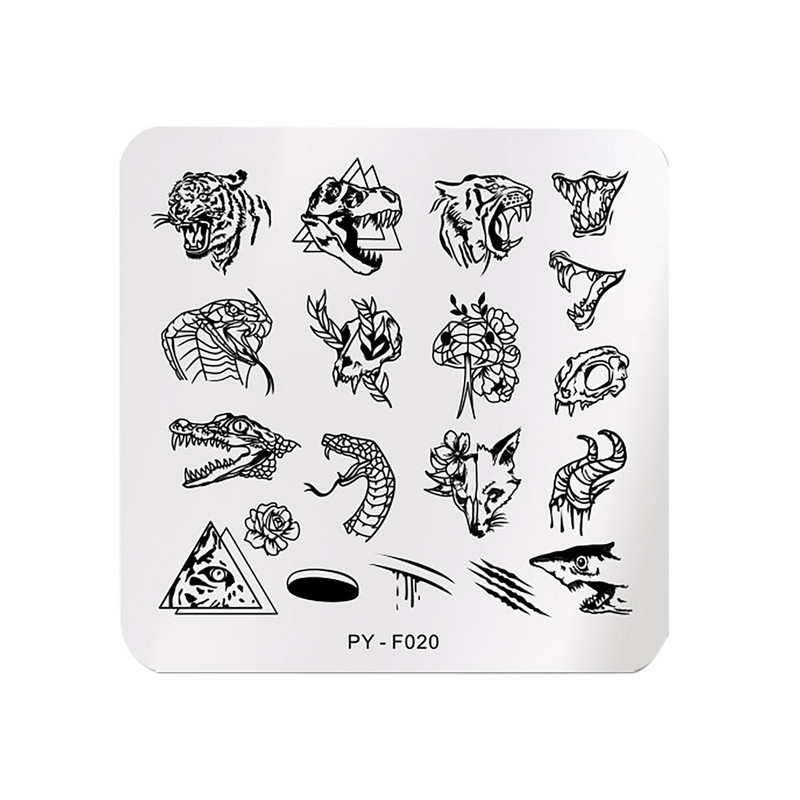 Stantsiplaat Erinevad stiilid Šabloon küünte kunsti kleebised Disain armas lilleline küünekunsti komplekt roostevabast terasest ületrükiga küünte