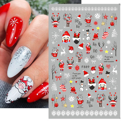 Snježna pahuljica Nail Art Dekoracija Zimski božićni dizajn 3D bijela snježna naljepnica Samoljepljivi klizač za novogodišnju manikuru Naljepnice 897 CHF