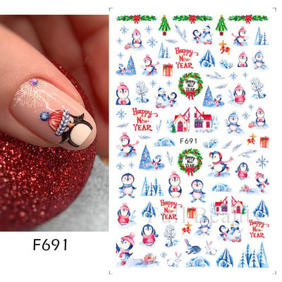 Snježna pahuljica Nail Art Dekoracija Zimski božićni dizajn 3D bijela snježna naljepnica Samoljepljivi klizač za novogodišnju manikuru Naljepnice 897 CHF