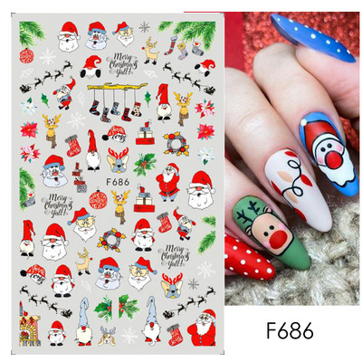 Snježna pahuljica Nail Art Dekoracija Zimski božićni dizajn 3D bijela snježna naljepnica Samoljepljivi klizač za novogodišnju manikuru Naljepnice 897 CHF