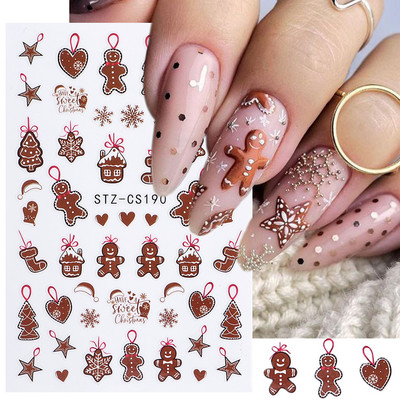 Snježna pahuljica Nail Art Dekoracija Zimski božićni dizajn 3D bijela snježna naljepnica Samoljepljivi klizač za novogodišnju manikuru Naljepnice 897 CHF