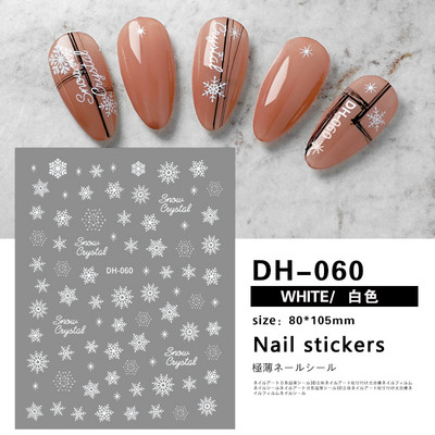 Snježna pahuljica Nail Art Dekoracija Zimski božićni dizajn 3D bijela snježna naljepnica Samoljepljivi klizač za novogodišnju manikuru Naljepnice 897 CHF