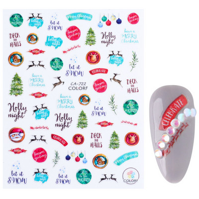 Snježna pahuljica Nail Art Dekoracija Zimski božićni dizajn 3D bijela snježna naljepnica Samoljepljivi klizač za novogodišnju manikuru Naljepnice 897 CHF